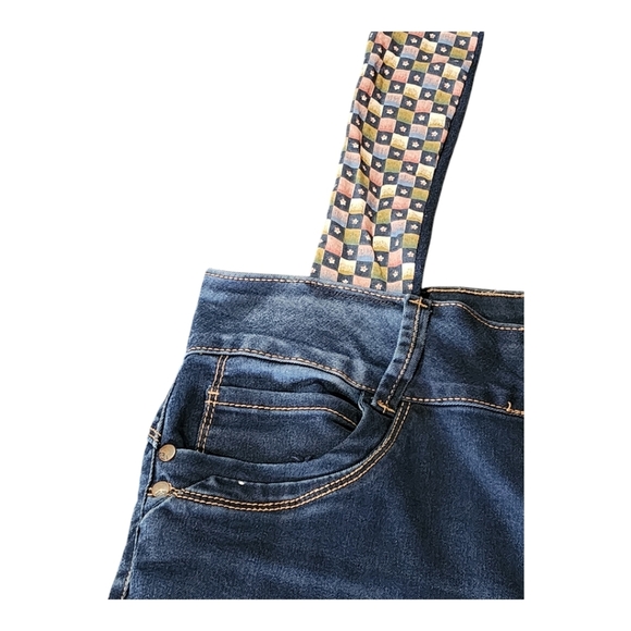 Hailey Made with Love Upcycled Denim Tote Bag - Eco-Friendly Handmade Purse - Picture 3 of 9